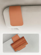 Patented Car Air Freshener Visor Clip, Compatible with Drift Air Freshener, Premium Leather, Gentle on Sun Visors, Ideal for Modern & Electric Vehicles, Orange (Clip Only)