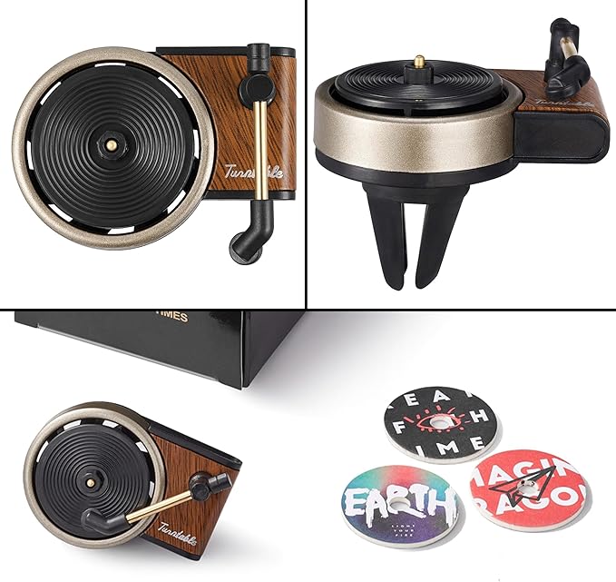 Record Player Car Vent Clips Air Freshener Retro Style Album Cover Car Air Conditioning Outlet Clip Fragrance Diffuser Car Interior Decoration Accessories, Retro Record Player