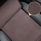 JUPENG Car Seat Leg Extender Cushion, Memory Foam Under Thigh Leg Support Pillow with Strap, Non-Slip Base & Removable Washable Cover for Driver Seat and Office Chair, Universal Comfort Pad (Brown)
