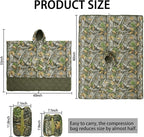 Poncho Liner Hoodie with Pocket Insulated Military Sleeping Bag Water Resistant for Outdoor Camping Travel Survival Hunting Car Emergency