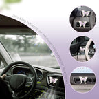 Butterfly Car Accessories,2pcs Cute Purple Butterflies Car Air Freshener Vent Clips,Bling Rhinestone Butterfly Air Vent Clips,Girly Interior Accessories for Women,Refillable Diffusers