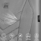 CAR PASS 3D Foam Mesh Leather Car Seat Covers Front Seats, Grey Breathable Front Seat Cover for Cars, Comfortable Universal Fit for SUV Truck Sedan Automotive Anti-Slip Airbag Compatible, Pure Gray
