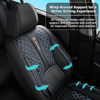 Black Car Seat Covers for Ford Bronco Sport 2021-2025 Car Seat Cover, PU Leather, 5 Piece Full Set, Anti-Slip, Waterproof, Beautify Interior, Beautify The Interior of Old Cars