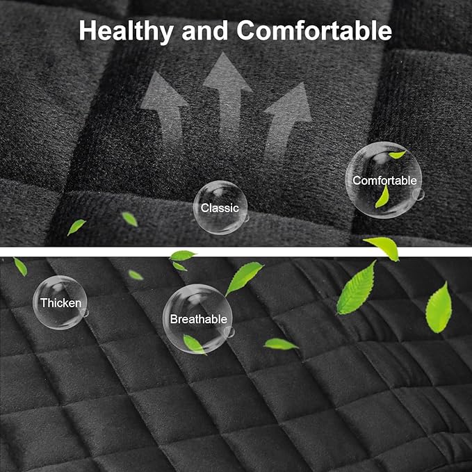 Rear Car Seat Mat,Universal Car Rear Seat Covers with Pockets,Bench Car Seat Cover Non-Slide Winter Pad,Auto Seat Protector Flocking Cloth Covers,Rear Car Seat Cover for Most 5-Seats Vehicle