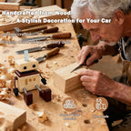 Car Air Freshener Wobbly Wooden Doll – Reusable & Refillable Linden Wood Car Diffuser Ornament, Handmade Shaking Feet Dashboard Decoration, Add Any Fragrance, 3 Scents (Lavender, Hilton & Jasmine)