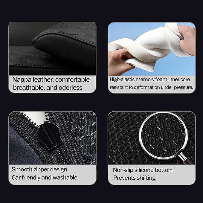Car Center Console Cover/pad PU Leather,Universal Armrest mat, Adjust Driving Posture Cushion,Protector Box,Memory Foam,Relieves Shoulder/arm Fatigue,Boosting Driving Safety