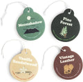 Happy Wax Earthy Mix Car Charms 4-Pack - Includes: Moonshadow, Pine Forest, Vanilla Sandalwood and Vintage Leather