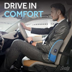 Sealy Lumbar Support Pillow with Cooling Gel – Ergonomic Office Chair Cushion for Back Support – Memory Foam Back Pillow for Car, Office, or Home, Gray