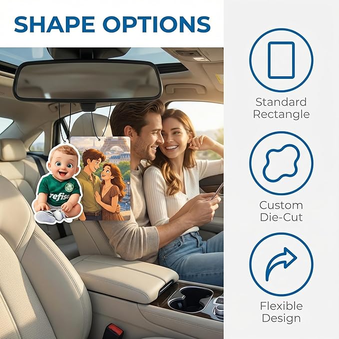 Custom Air Freshener for Car with Photo Text Picture Both Sides, Personalized Gift for Valentine’s Day Birthday- Ideal for Car Wardrobe Bathroom Hanging Ornaments (Style Transfer)