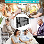 Lumbar Support - Breathable Mesh Office & Car Chair Back Support with Double Adjustable Straps for All-Day Comfort