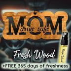 Car Fragrance for 365 Days FreshWood Mom Drive Safe ❘ Car Hanging Ornament ❘ Gift for Mom ❘ Rear View Mirror Air Freshener ❘ Mirror Hanging Ornament ❘ Hand Made Car Essential