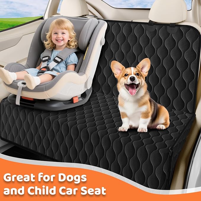 URPOWER Dog Car Seat Cover for Back Seat, Waterproof Car Seat Protector for Child Carseat & Pets, Nonslip Car Seat Covers for Full Size SUVs & Trucks