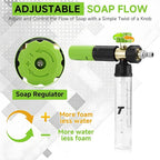 Tool Daily Pressure Washer Short Gun with Mini Foam Cannon, 5 Power Washer Nozzle Tips, 1/4 Inch Quick Connector