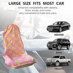 Car Seat Covers 2pcs Waterproof Towel Car Seat Cover Universal Fit for Most Trucks SUV Fitness Athletes Pets Gym and Water Sport，(Pink Flower)