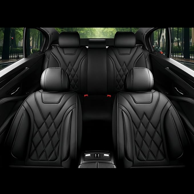 Fit Integra Car Seat Covers for Acura Integra 2023-2026 - Premium Leather, Waterproof, All-Weather, Airbag Compatible, Anti-Slip, Breathable, Easy Install, Seat Protectors, Full Set, Black