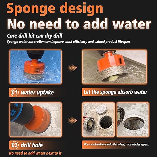 Diamond Hole Saw Kit for Tile, Ceramic, Granite, Marble and More Drilling - ZNXIMER 11pcs Tile Hole Saw Kit (6/8/10/20/25/28/32/35/45/50/65MM)