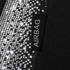 CAR PASS 3D Air Mesh Seat Covers for Cars, Bling Diamond Leather Foam Car Seat Covers for 2 Front Interior Sets, Automotive seat Covers Universal Fit Truck SUV Cute Women Girl, Black Silver Rhinestone