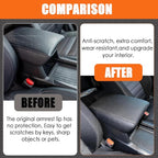 for Honda CRV 2017-2022 Center Console Cover - Vegan Leather Extra Soft Armrest Protector for Honda CR-V Interior Accessories 2017 2018 2019 2020 2021 2022（Black）