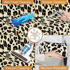 Backseat Cover for Dogs, Waterproof and Non-Slip Pet Bench Seat Covers, Car Seat Protector for Back Seat, Universal Size Rear Car Seat Cover Fits Cars, Trucks and SUVs, L-Leopard&Black