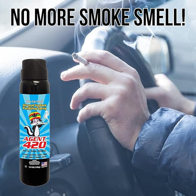 Agent 420-3.5 oz Odor Destroying Spray for Eliminating Unwanted Odors in Your House, Car or Apartment, Freshen Up The Crib (New Car Fresh)