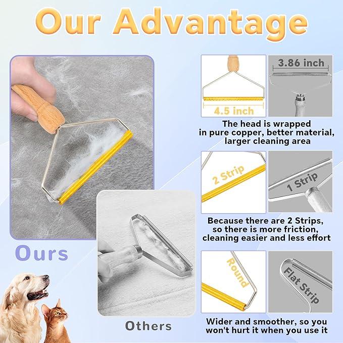 4 Pack Pet Hair Removal Tool, Cleaner Pro Pet Hair Remover for Cat and Dog, Reusable Carpet Scraper Lint Remover, Lint Shaver for Couch, Carpet, Clothing, Bedding, Car, Furniture, Pet Towers