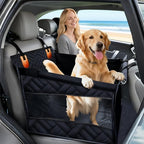 Dog Car Seat for Large Medium Dogs – Back Seat Extender for Dogs, Waterproof Medium Dog Carseat with Hard Bottom& Pet Seat Cover for Back Seat | Fits Sedans, SUVs, Trucks (Black)