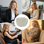 Car Headrest Pillow for Driving, Dual-Sided Leather Design Neck Pillow, Breathable Softness Neck Support, Universal Fit Head Rest Travel Pillow, Off White (Beige), 2 Pack