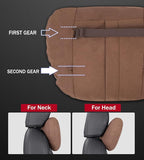2pcs Car Neck Pillow for headrests,Support Drive Seats Head Cushion Pillows,Superfiber Suede,Plant-Based Polyester,Thickness & Height Adjustable,11.8x7.5,Inner Liner fillable(Bright Red)