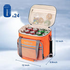Soft Cooler Bag with Two Ice Packs,Collapsible Cooler for Travel with Adjustable Shoulder Strap,Large Capacity Leakproof Insulated Soft Sided Cooler Bag for Camping, Hiking, Picnic