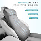 Coverado Upgraded Lumbar Support Pillow and Car Neck Pillow, Ergonomic Memory Foam Integrated Car Cushion Back Neck Support Pillow, Soft Leather Cushion Back Pain Relief for Car Seat Driving, Gray