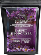 Lapew Lavender & Chamomile Carpet Deodorizer Powder - Pet Safe Freshener for Vacuuming | Scented Odor Eliminator for Home | 36 oz