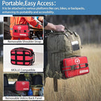 401 Piece First Aid Kit with Chest Seals -Labeled, Expandable & Mountable, Emergency Medical Kit for Home, Car, Camping & Outdoor, Waterproof Trauma Kits with Labeled Compartments