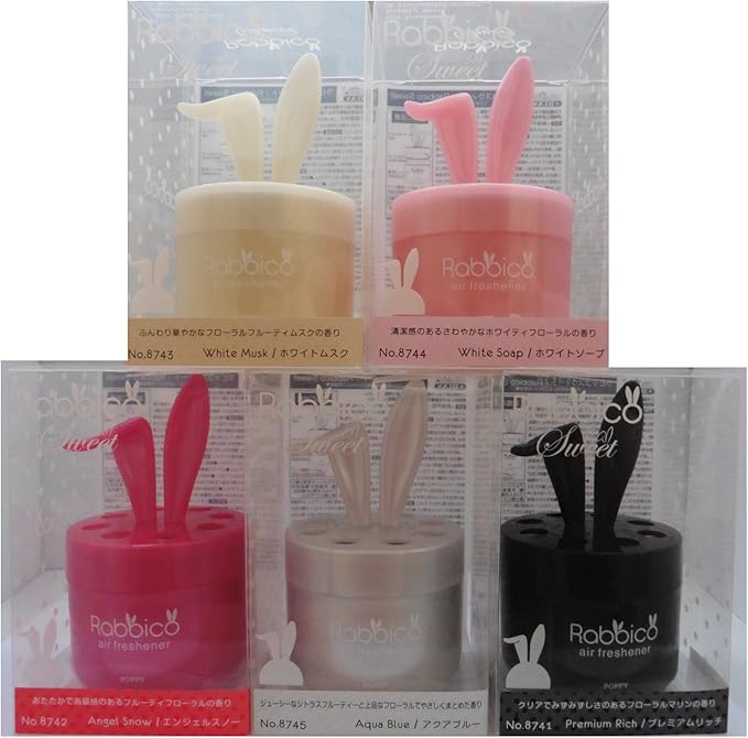 Rabbico Sweet 3 Packs, Rabbit lovely ears shape for Car, Home, Office Air Freshener White Musk Scent - Beautiful mix of floral fruity musk fragrances