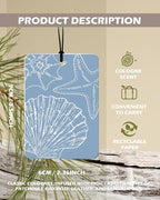 Blue Beach Cowgirl Cologne Car Air Freshener 4 Pcs, Retro Western Coastal Seashell Hanging Air Freshener for Cars Bathroom Dorm Books Decor, Preppy Girly Accessories Gifts for Women Girls