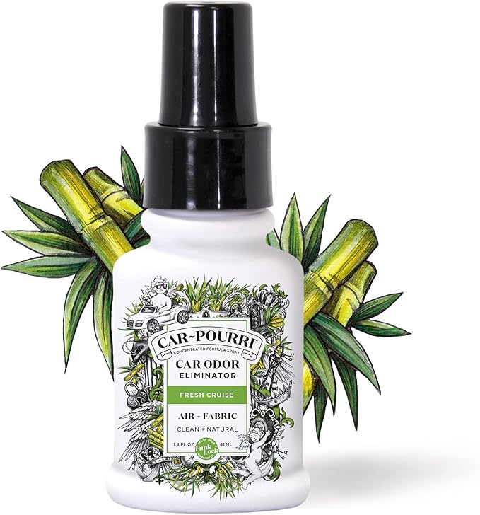 Car-Pourri Car Odor Air + Fabric Odor Freshener Spray, Fresh Cruise, Travel Size 1.4 Fl Oz