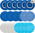 THINKWORK 20 Pcs Car Polishing Pad, Buffing Pad for 10 Inch Car Polisher, Microfiber Wax Applicator Pad for Car, Microfiber, Wool, Coral Fleece, Nonwoven Fabric