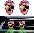 Gothic Skull Car Air Freshener Vent Clips with 2 Pads, Halloween Scented Car Accessories for Men Women, Automotive Interior Decor and Cool Car Fresheners for Men， Spooky Gift Idea-A6