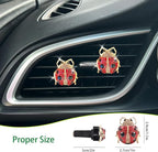 Ladybug Car Accessories,2pcs Red Lady Bug Air Vent Clips Cute Car Air Freshener,Bling Rhinestone Car Decor for Women,Refillable Outlet Diffusers