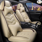 CTDS Car Seat Covers for Ford F-150 2000-2026, Stylish Sport Seat Cover, Premium Nappa Leather Car Seat Cover. Automobile Seat Covers Sets.(Luxury 2 Seats/Beige)