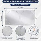 EcoNour Car Windshield Sun Shade | 2025 Upgraded Innovative No-Light-Pass Technology for Maximum Coverage | Foldable Sun Shade Keeps Your Vehicle Cool | Must-Have Car Accessories | Small (59" x 29")
