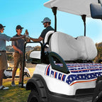 YOKYHOM American Flag Golf Cart Seat Covers for 2/4-Seater, Patriotic USA Seat Towel Blanket Keeps Seats Cool & Clean for Summer, Microfiber Fits EZGO, Club Car, Yamaha, 51"x31"