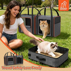 Cat Carrier Bag Large for Travel: 2-in-1 Cat Carrier Soft with Litter Box 34x13x16in Secure The Car Seat for 2 Cats Travelling Design Long Trips Ride
