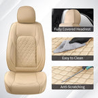 Huidasource Tacoma Front & Rear Full Set Seat Covers Fit for Toyota Tacoma 2016-2023 Double & Crew Cab SR SR5 Limited TRD Sport/Pro/Off Road, Automotive Car Seat Cushion Cover (Full Set/Beige)