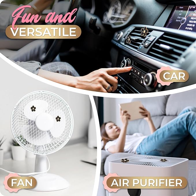 6 Pieces Daisy Car Decoration Flower Air Vent Clip Air Conditioning Outlet Clip Car Air Freshener Clip Car Interior Decor Charm Colorful Interior Accessories for Girls Women