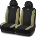 Skechers Seat Covers, Premium Breathable Polyester Seat Covers, Car Seat Covers Front Seats Airbag Compatible, Automotive Comfort for Most Cars, Vans, Trucks, SUVs (Two Front, Beige)