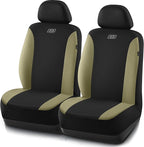 Skechers Seat Covers, Premium Breathable Polyester Seat Covers, Car Seat Covers Front Seats Airbag Compatible, Automotive Comfort for Most Cars, Vans, Trucks, SUVs (Two Front, Beige)