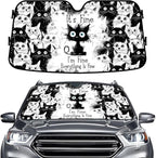 GENANY Cat Windshield Sun Shade for Car SUV Truck (55x30 Inches), Front Window Visor for Windows, Protector Blocks UV