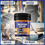 Liquid Rubber Waterproof Sealant - Rubber Paint - All Surface Leak Repair Indoor and Outdoor Flexible Roof Sealant, Water-Based, Easy to Apply, Original Black, 4.75 Gallon