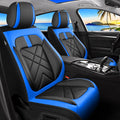 CX-30 Car Seat Covers Fit for Mazda CX-30 2020-2026, Full Coverage Premium Leather Waterproof Breathable Seat Covers, Automotive Seat Protectors, Airbag Compatible(Full Set Seats, Black-Blue)