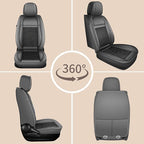 TTX LIGHTING for Nissan Maxima 2011-2023 Car Seat Covers, Breathable Ice Silk & Leather Seat Protector, Cool & Anti-Sweat for Long Driving, Airbag Compatible, 2 Front Seats (Black&Gray)